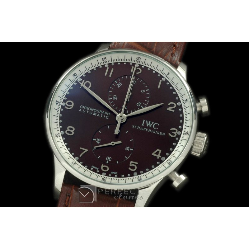 IWPG10109 Portuguese Chrono SS/LE Brown Jap OS20