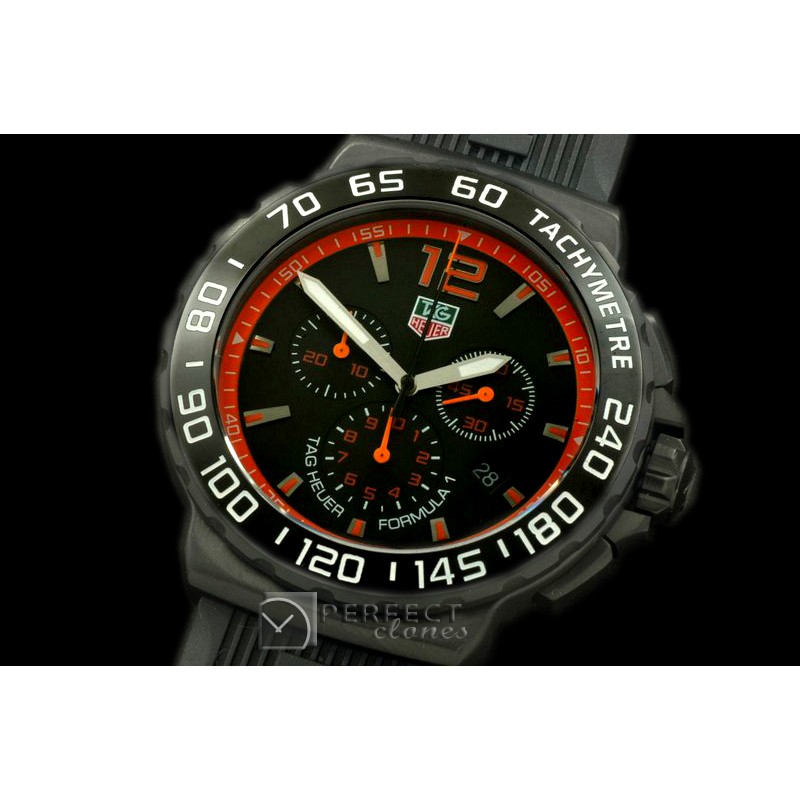 TGF1-01044 Formula 1 PVD/RU Blk/Org Swiss Eta Quartz Chrono