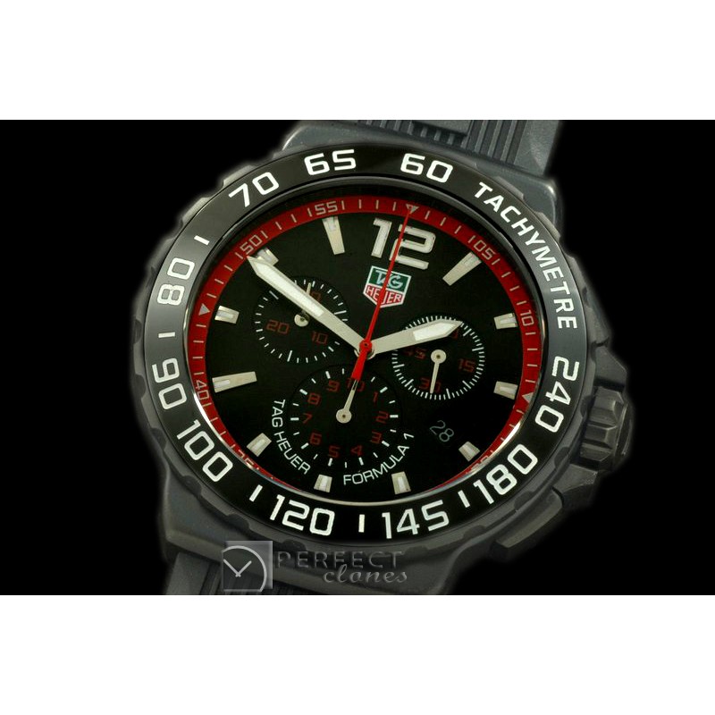 TGF1-01045 Formula 1 PVD/RU Blk/Red Swiss Eta Quartz Chrono