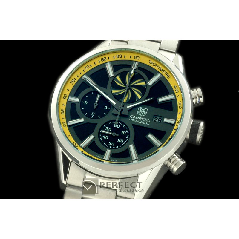 TG-50-002S Carrera 50yrs Anni Chrono SS/SS Black/Ylw Jap OS2Qu