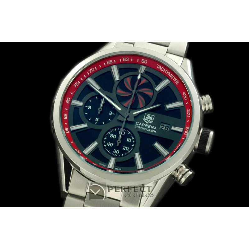 TG-50-003S Carrera 50yrs Anni Chrono SS/SS Black/Red Jap OS2Qu
