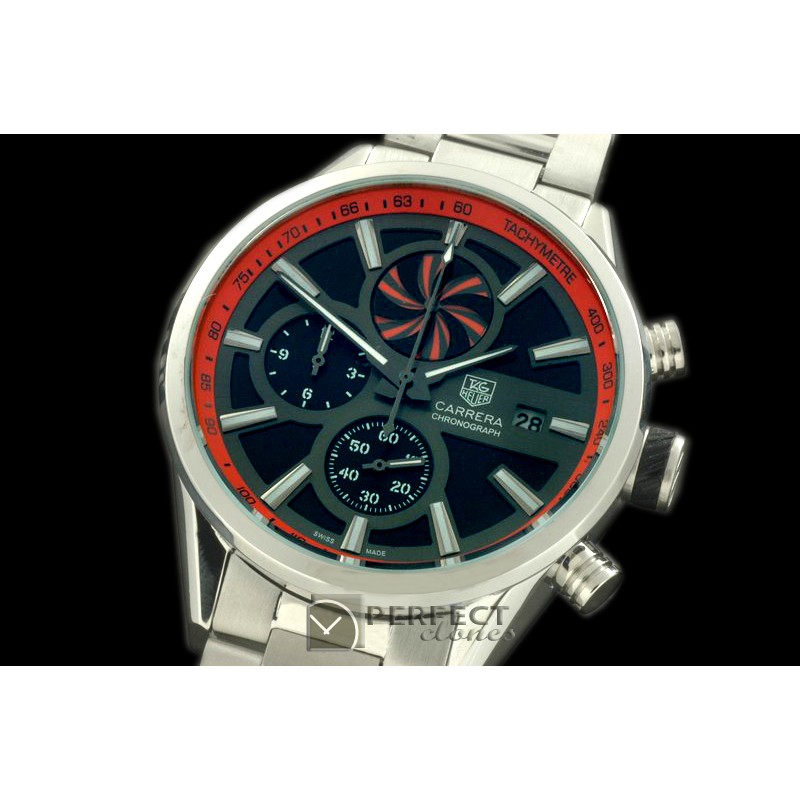 TG-50-004S Carrera 50yrs Anni Chrono SS/SS Black/Org Jap OS2Qu