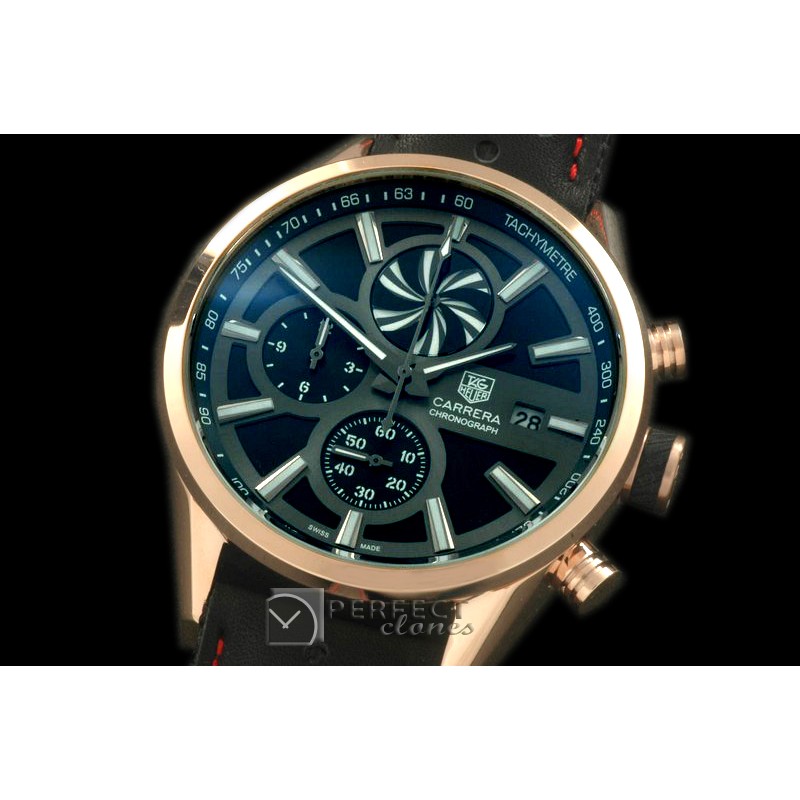 TG-50-006R Carrera 50yrs Anni Chrono RG/LE Black Jap OS2Quartz