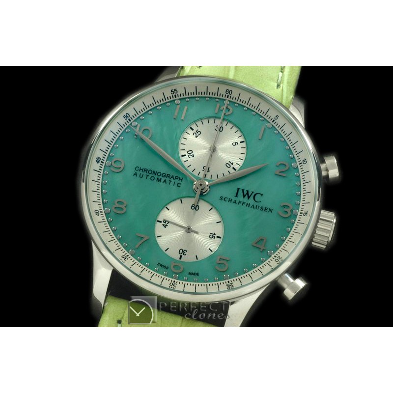 IWPG10103 Portuguese Chrono SS/LE MOP Green Jap OS20