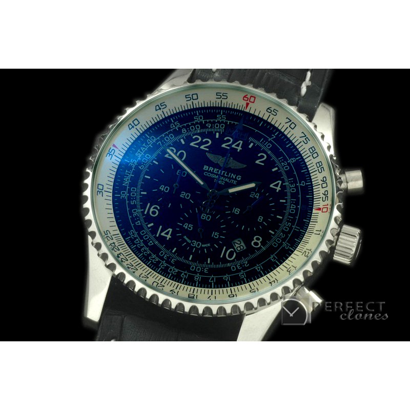 BLNVC20106L Navitimer Cosmonaute SS/LE Black/Blue Jap OS2Qtz