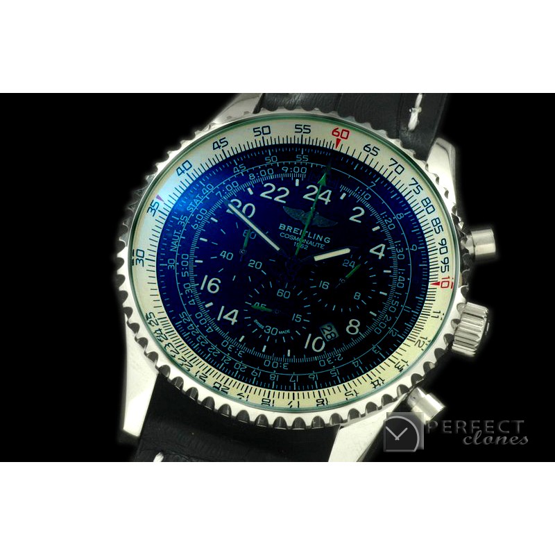 BLNVC20108L Navitimer Cosmonaute SS/LE Black/Grn Jap OS2Qtz