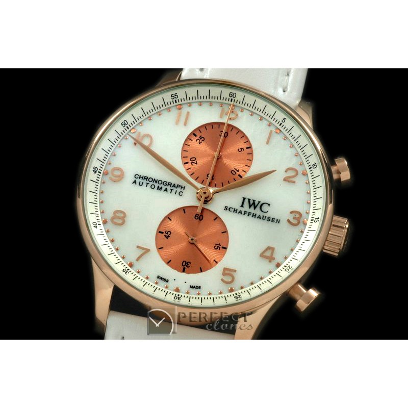 IWPG10091 Portuguese Chrono RG/LE MOP White Jap OS20