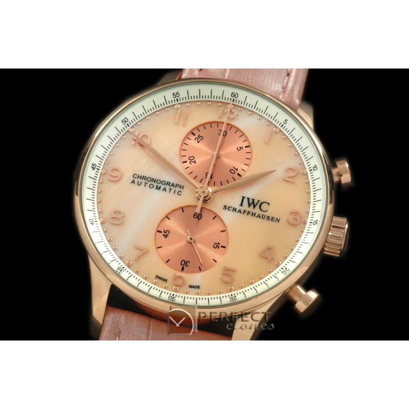IWPG10099 Portuguese Chrono RG/LE MOP Rose Jap OS20