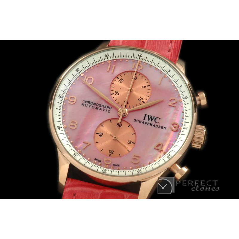 IWPG10098 Portuguese Chrono RG/LE MOP Pink Jap OS20