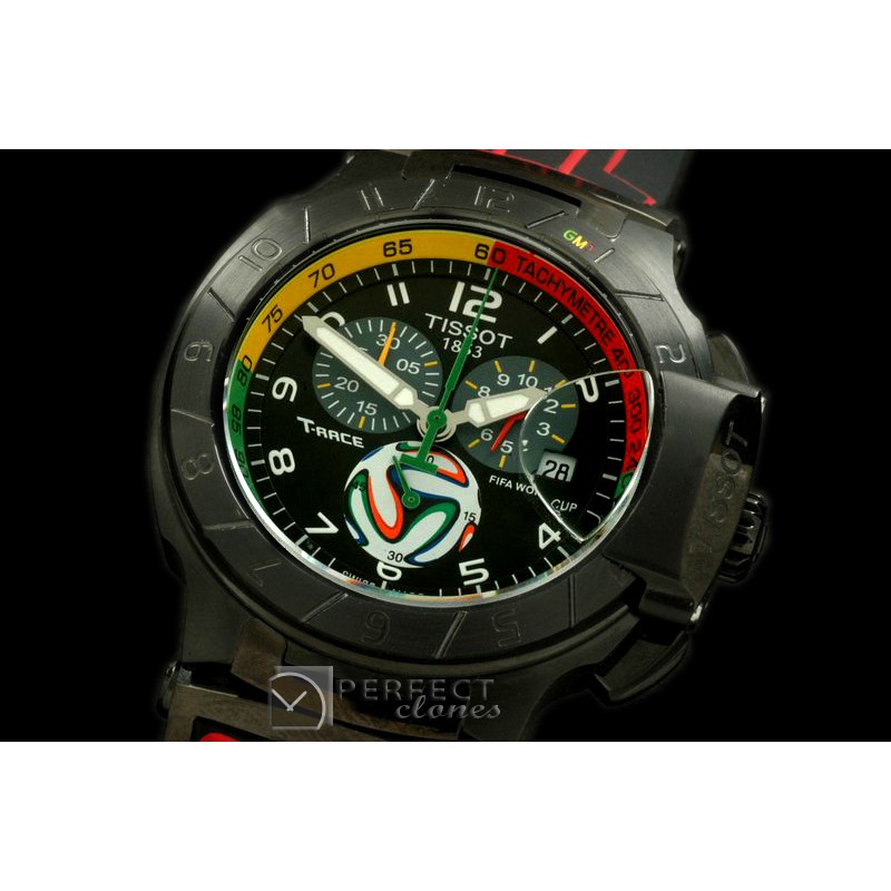 TS10001 2014 Fifa World Ed Chrono PVD/RU Black/Red Swiss Eta Qtz