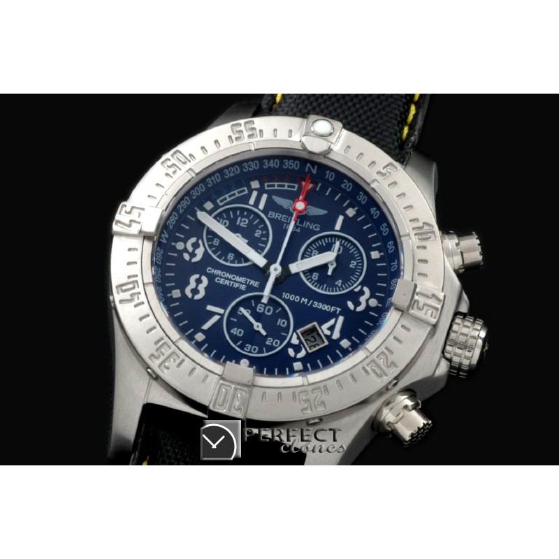 BLSWC10001 Seawolf Chrono SS/NY Graphite Num Swiss Eta Qtz 251.2