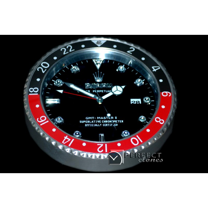 RLDC20112 Dealer Clock GMT Style Black Black/Red Swiss Quartz