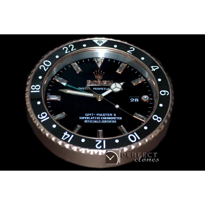 RLDC20136 Dealer Clock GMT Style Black Black Swiss Quartz