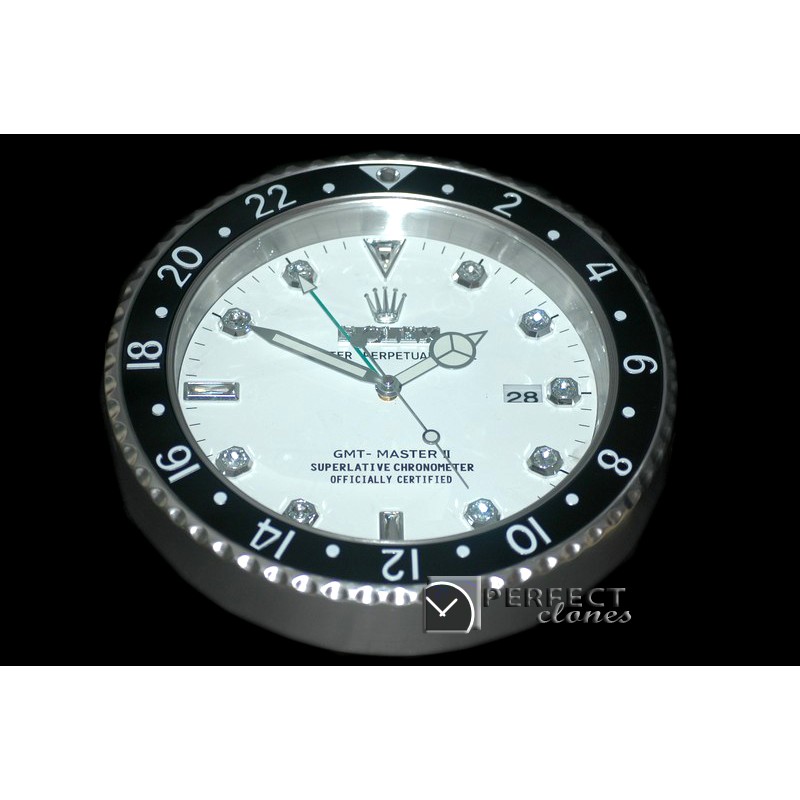 RLDC20111 Dealer Clock GMT Style Black White Swiss Quartz