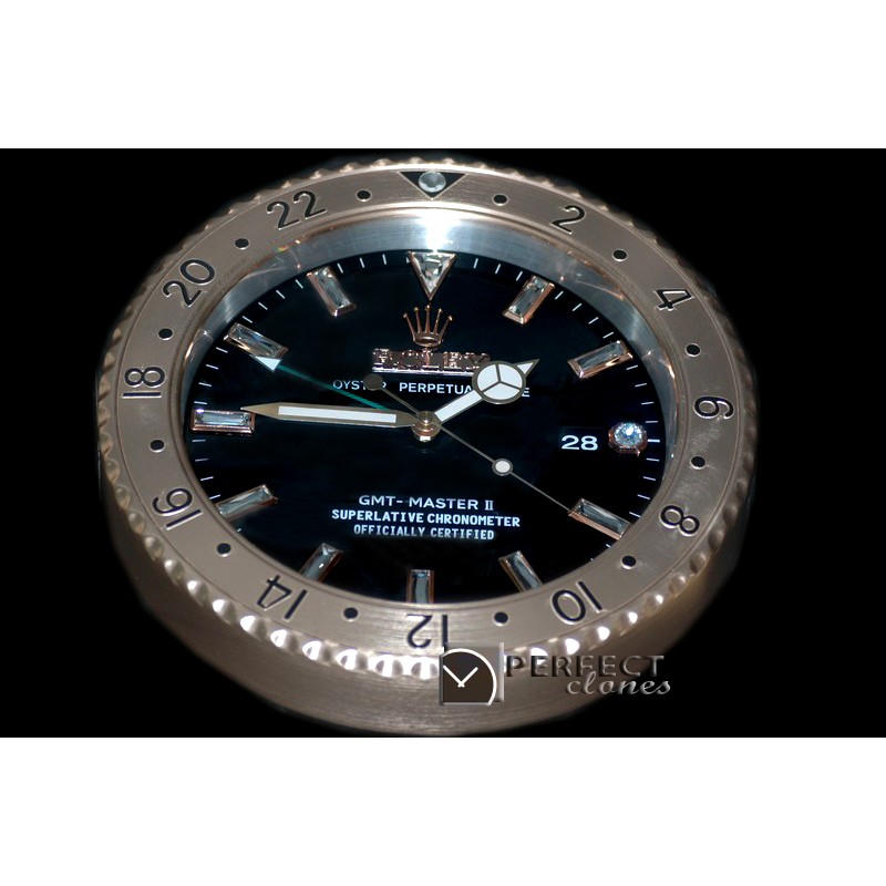 RLDC20132 Dealer Clock GMT Style Black Gold Swiss Quartz