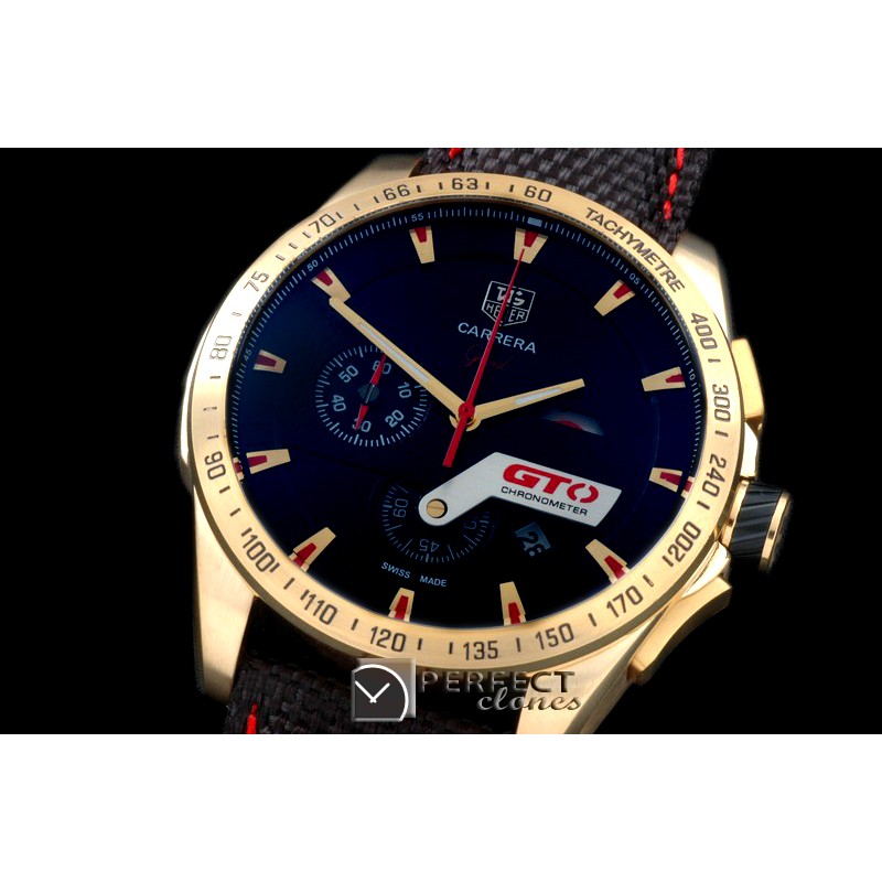 TG-GTO-112N Carrera GTO Chrono YG/NY Black/Red Jap OS2Quartz