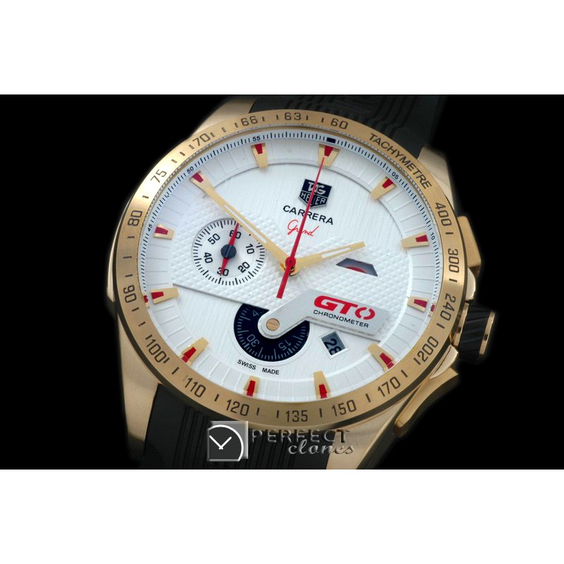 TG-GTO-111R Carrera GTO Chrono YG/RU White Jap OS2Quartz