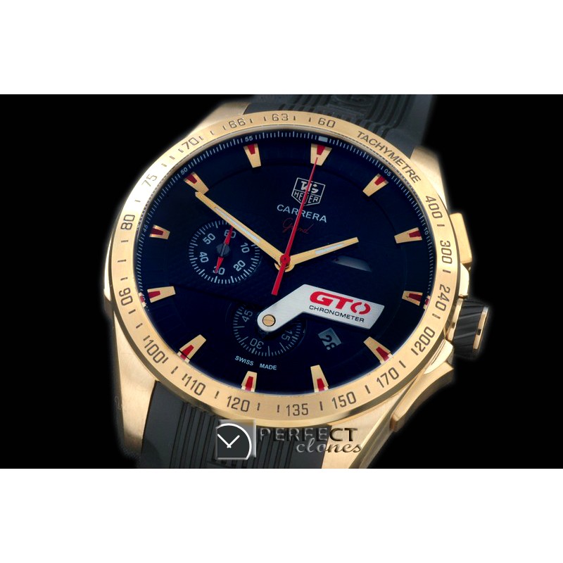 TG-GTO-112R Carrera GTO Chrono YG/RU Black Jap OS2Quartz