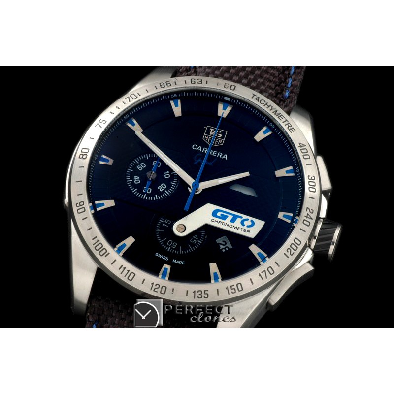 TG-GTO-104N Carrera GTO Chrono SS/NY Black/Blue Jap OS2Quartz