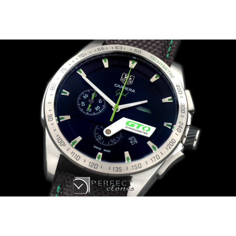 TG-GTO-105N Carrera GTO Chrono SS/NY Black/Green Jap OS2Quartz