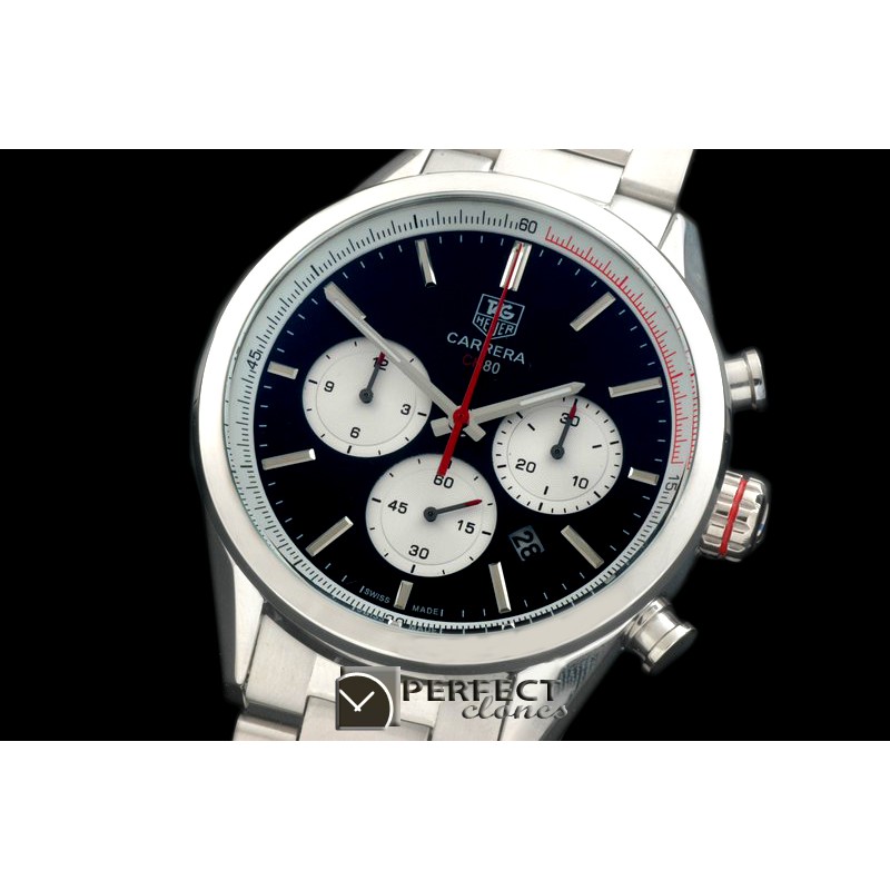 TG-CH80-107S Carrera CH 80Anni Chrono SS/SS Black/Red Jap OS2Q