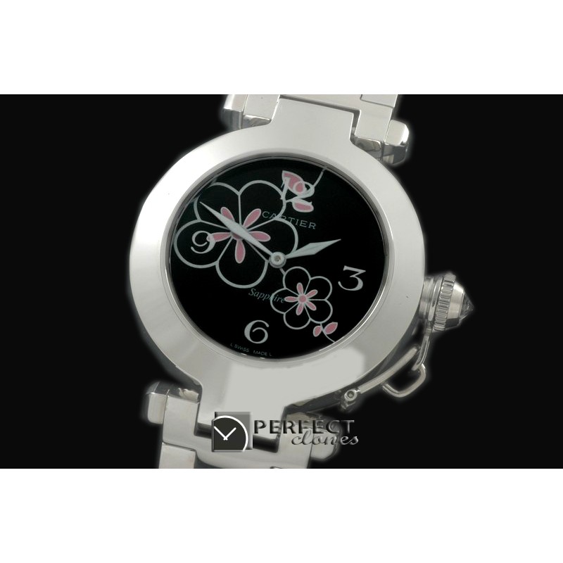 CARPS00312 Pasha Ladies SS/SS Black Swiss Ronde Quartz