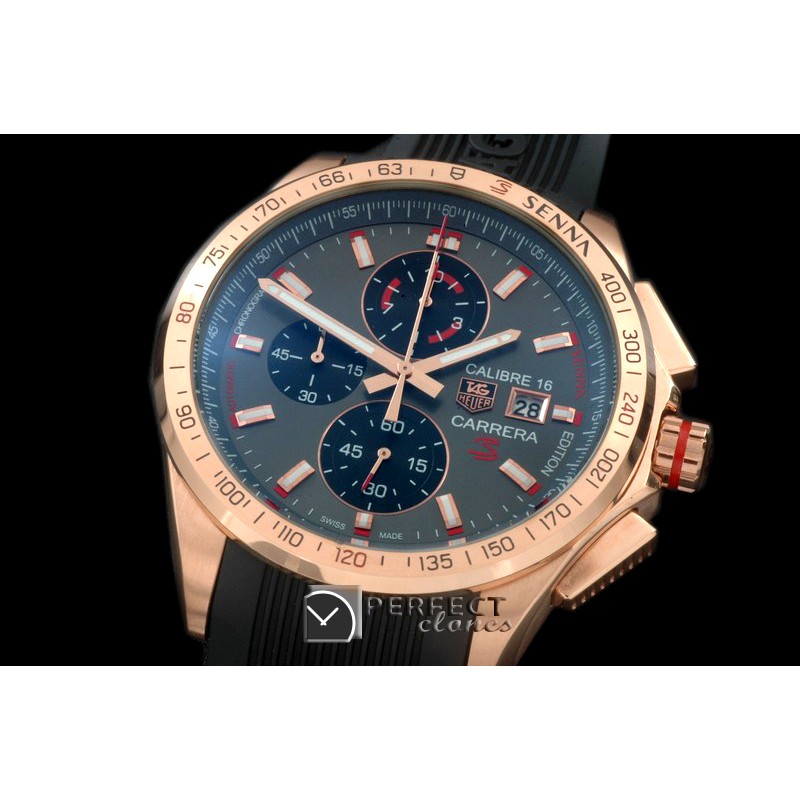 TG-SN-113 Carrera 16 Senna Ed Chrono RG/RU Grey Jap OS2Qtz