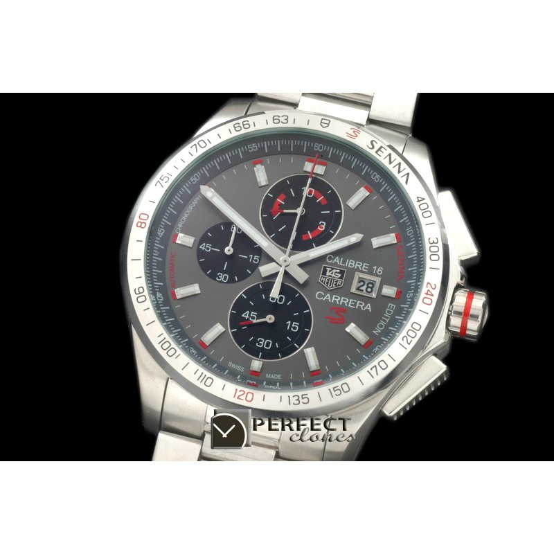 TG-SN-104S Carrera 16 Senna Ed Chrono SS/SS Grey Jap OS20 Qtz
