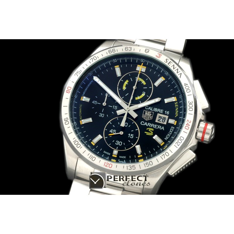 TG-SN-102S Carrera 16 Senna Ed Chrono SS/SS Black Jap OS2Qtz