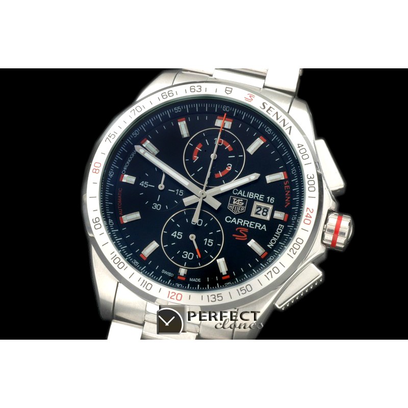 TG-SN-105S Carrera 16 Senna Ed Chrono SS/SS Blue Jap OS2Qtz