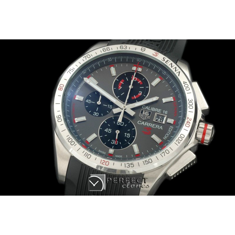 TG-SN-104 Carrera 16 Senna Ed Chrono SS/RU Grey Jap OS2Qtz