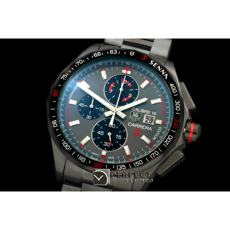 TG-SN-124S Carrera 16 Senna Ed Chrono PVD/PVD Grey Jap OS2Qtz