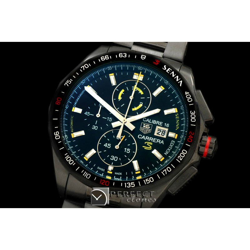 TG-SN-122S Carrera 16 Senna Ed Chrono PVD/PVD Black Jap OS2Qtz