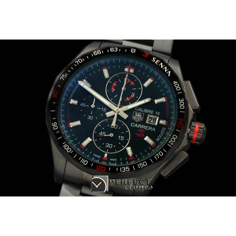 TG-SN-123S Carrera 16 Senna Ed Chrono PVD/PVD Black Jap OS2Qtz