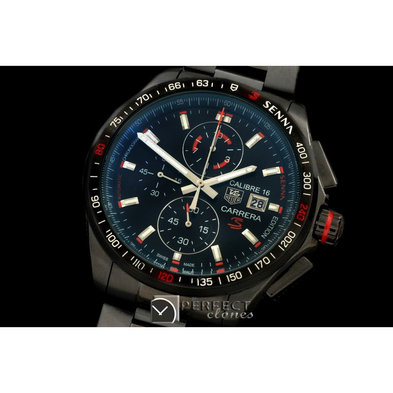 TG-SN-125S Carrera 16 Senna Ed Chrono PVD/PVD Blue Jap OS2Qtz