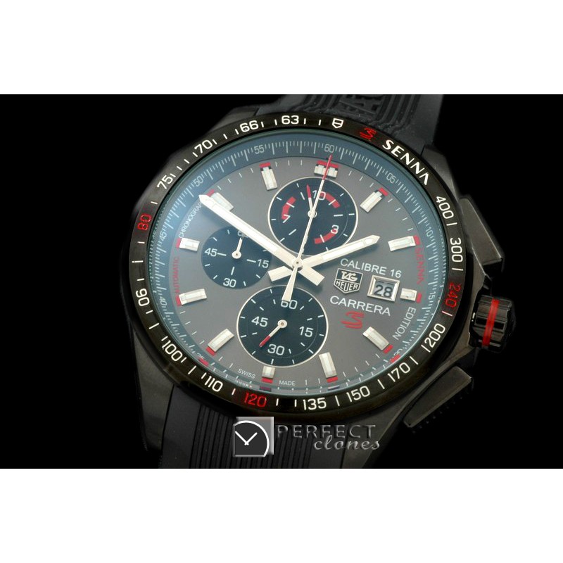 TG-SN-124 Carrera 16 Senna Ed Chrono PVD/RU Grey Jap OS2Qtz