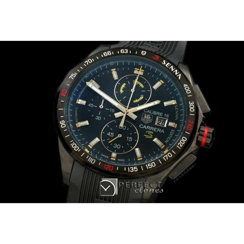 TG-SN-122 Carrera 16 Senna Ed Chrono PVD/RU Black Jap OS2Qtz