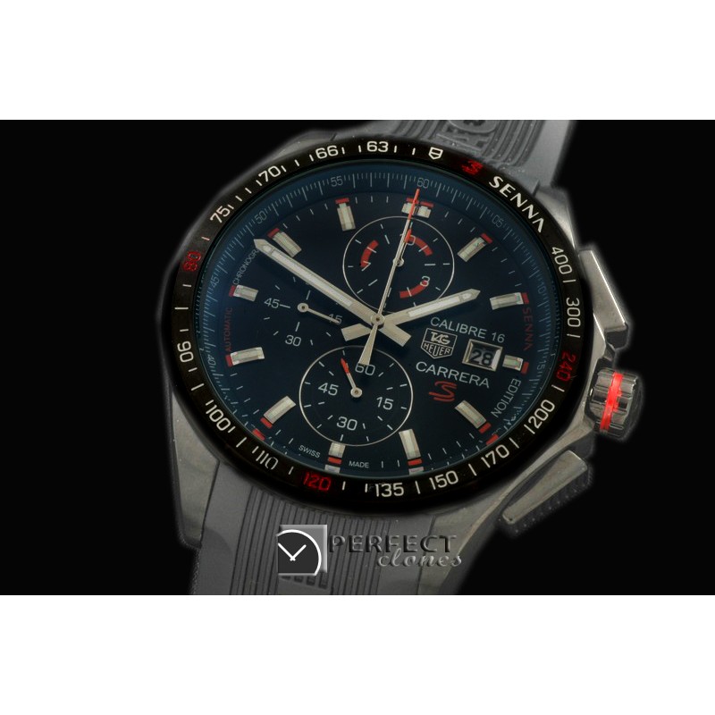 TG-SN-123 Carrera 16 Senna Ed Chrono PVD/RU Black Jap OS2Qtz