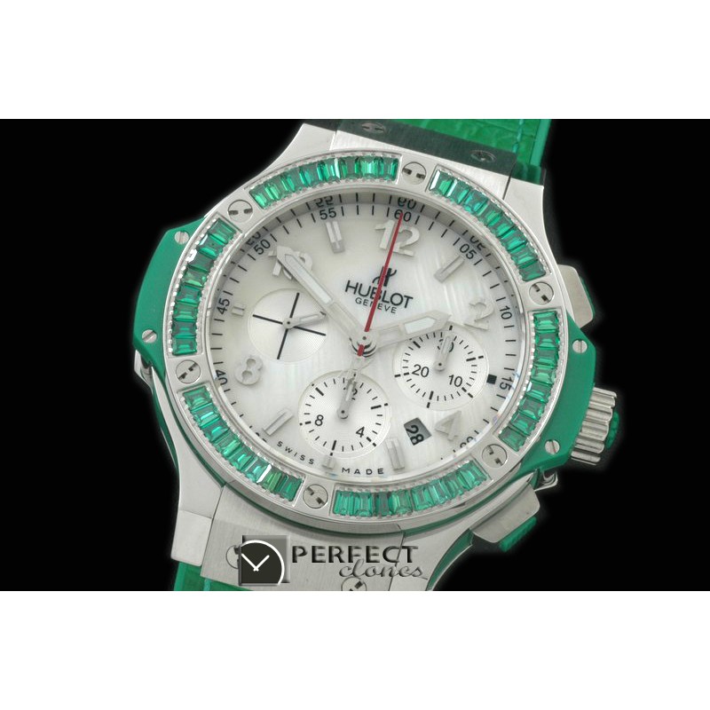 HBSQ10008 Big Bang Pearl SS/Sq Green Ruby White A-7750