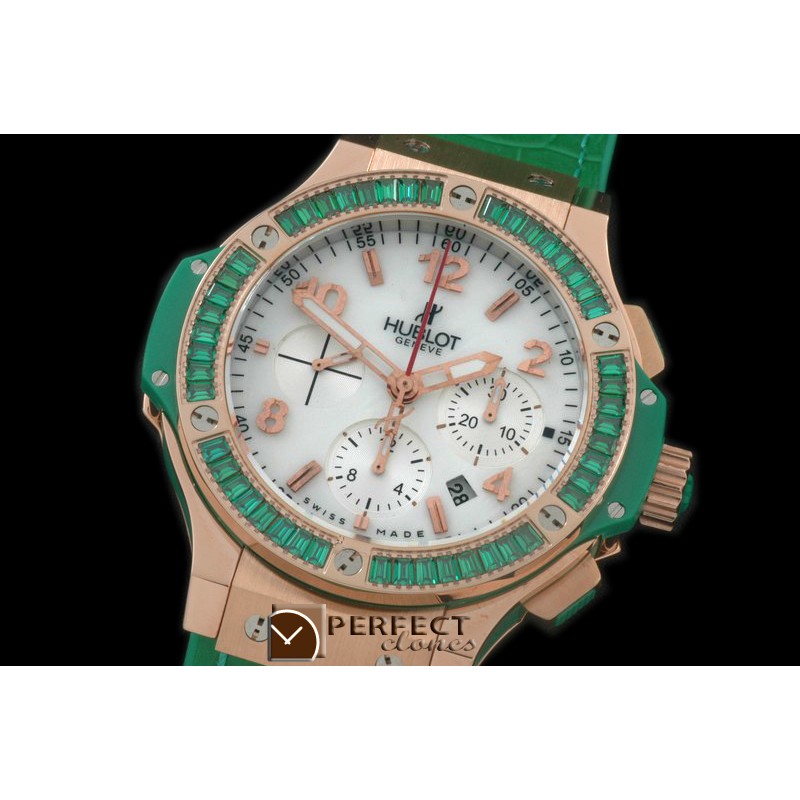 HBSQ10018 Big Bang Pearl RG/Sq Green Ruby White A-7750