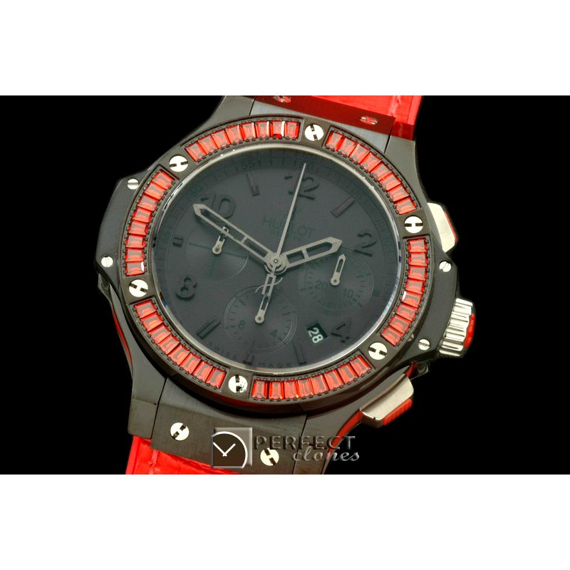 HBSQ10022 Big Bang Pearl /Sq Red Ruby All Black A-7750