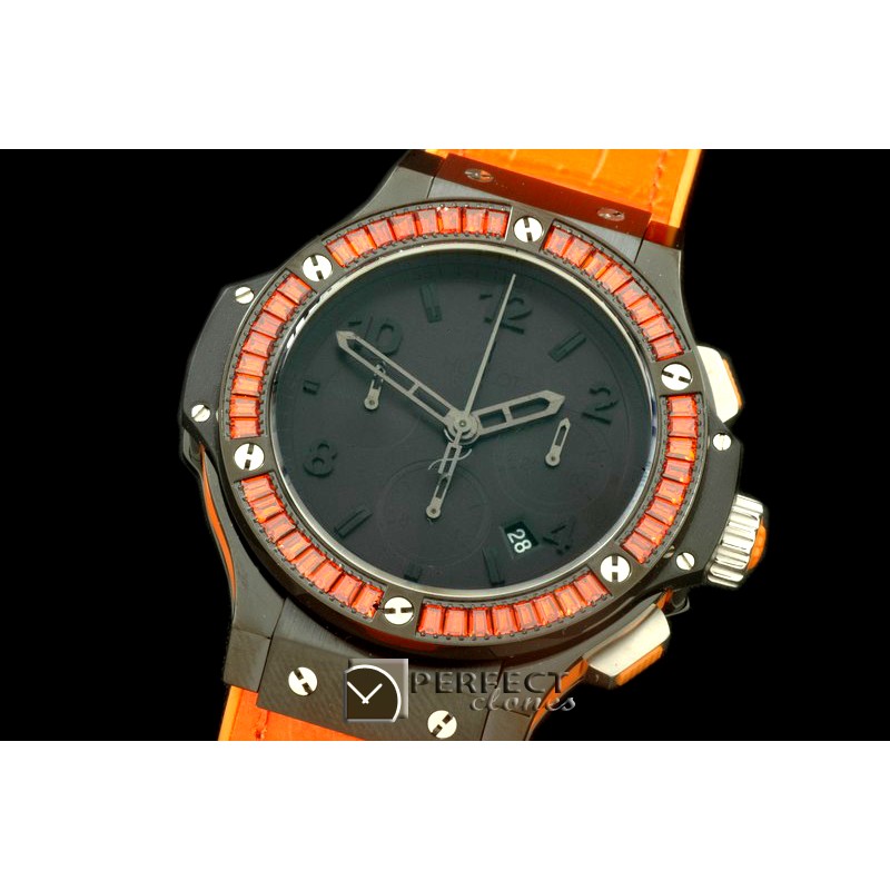 HBSQ10024 Big Bang Pearl /Sq Orange Ruby All Black A-7750