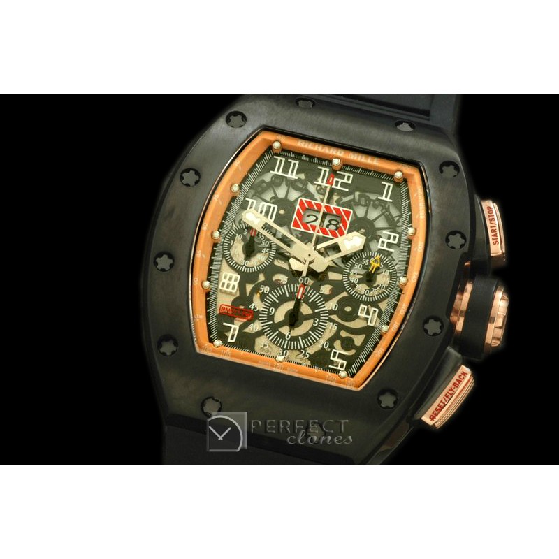 RM011-114 Carbon/Rose Gold Flyback PVD/RU Asian 77528800