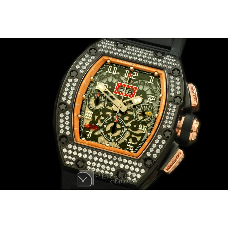 RM011-114D Carbon/Rose Gold Flyback PVD/RU Asian 77528800