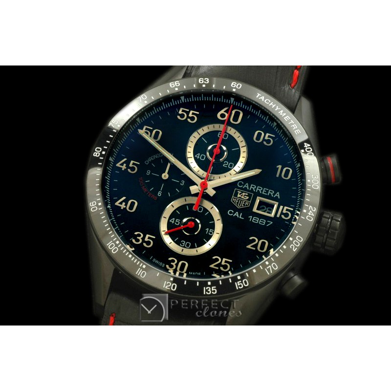 TGCA00258 1887 Carrera 43mm Chrono PVD/LE Black Jap Qtz