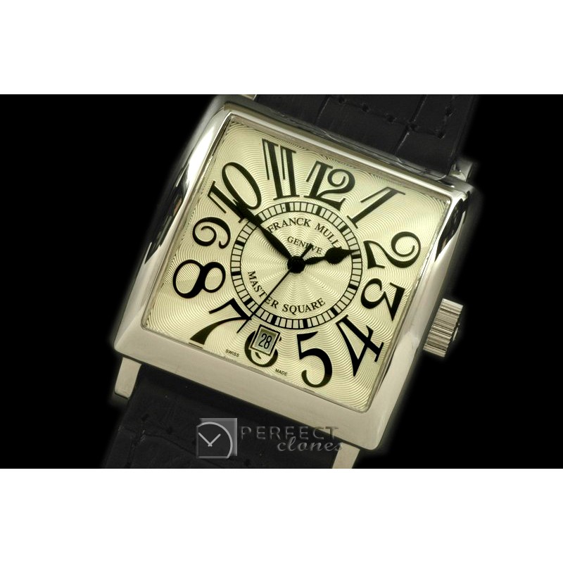 FMMSQ00101 Men Master Square SS/LE White Num Asian 2836