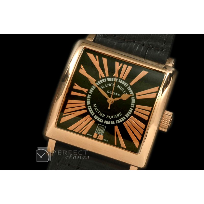 FMMSQ00132 Men Master Square RG/LE RG Black Roman Asian 2836