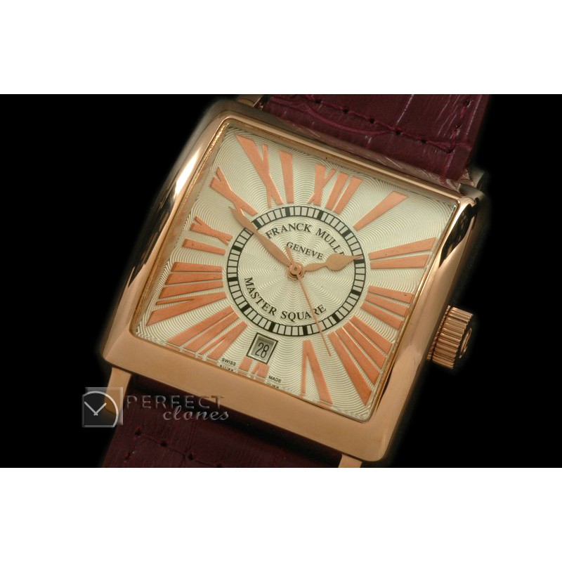 FMMSQ00131 Men Master Square RG/LE RG White Roman Asian 2836