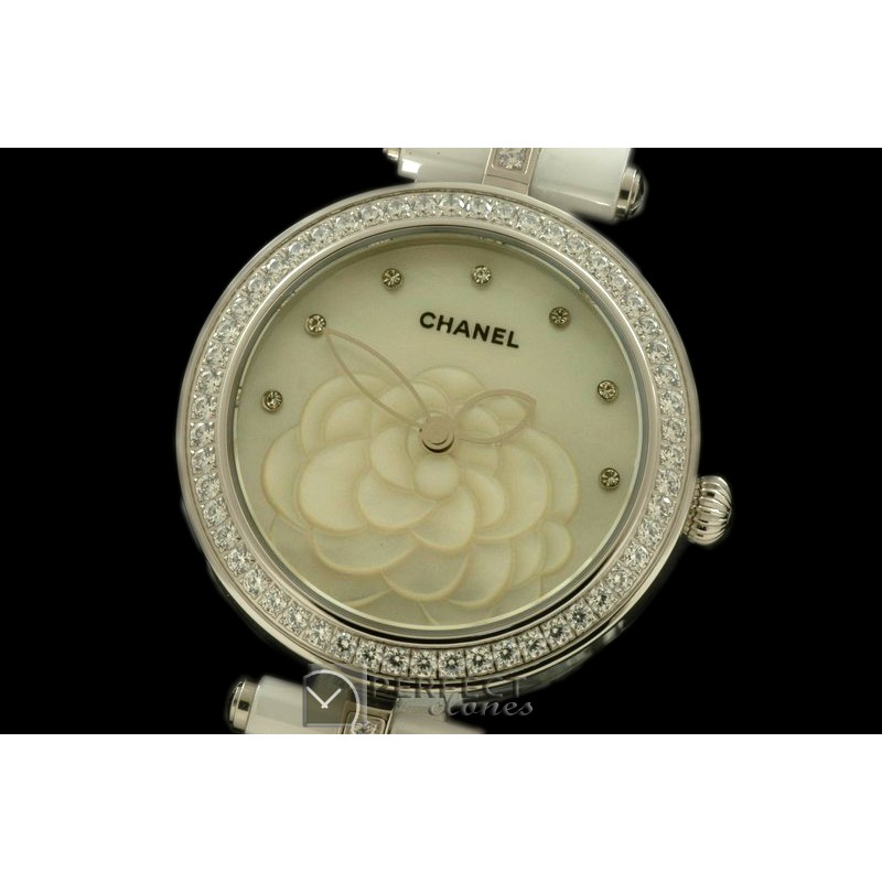 CHMPR-W-101 Mademoiselle Prive Ladies White Cer/Diam White Jap O
