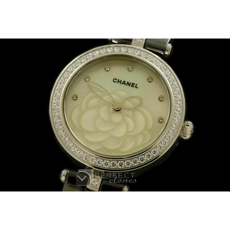 CHMPR-B-101 Mademoiselle Prive Ladies Black Cer/Diam White Jap O